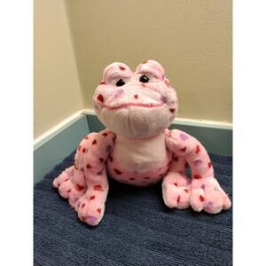 C10 Ganz Webkinz Pink Hearts Love Frog HM144 Plush Toy Retired No Code